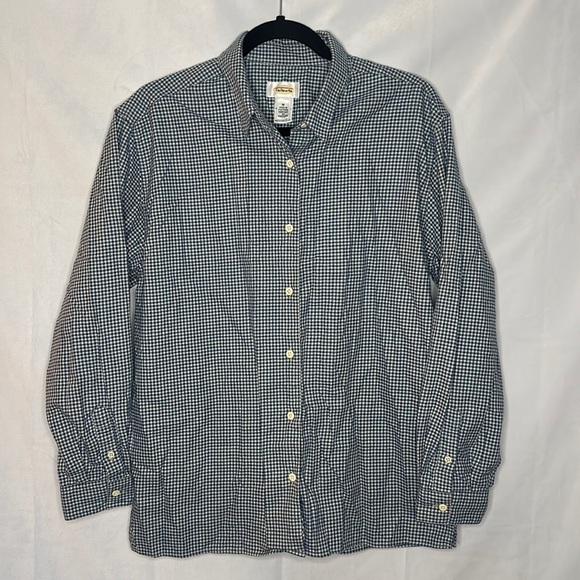 TALBOT VINTAGE BLUE GINGHAM BUTTON DOWN (M) - Picture 1 of 6